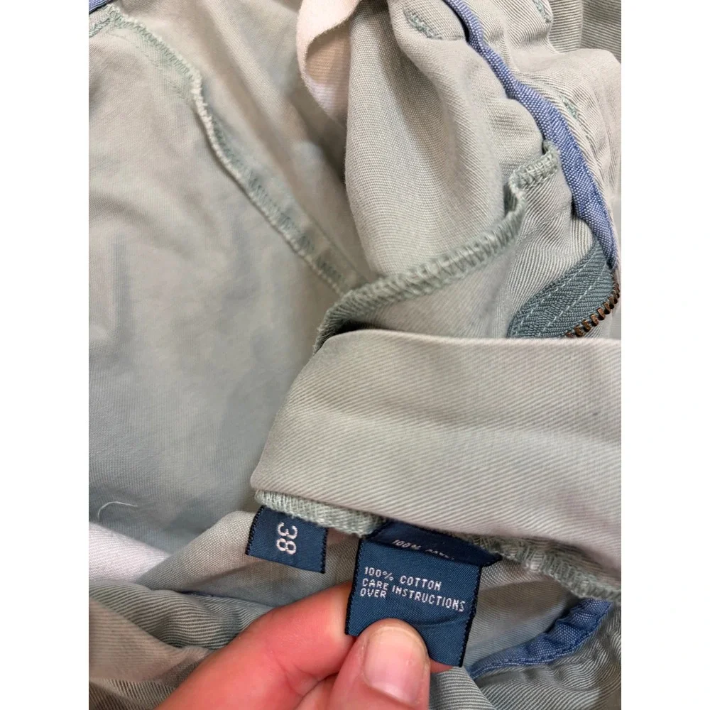 Polo Ralph Lauren Mens Chino Shorts Size 38 Light Green Cotton Twill Flat Front